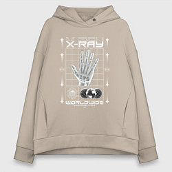 Толстовка оверсайз женская X-ray streetwear, цвет: миндальный