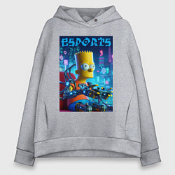 Толстовка оверсайз женская Cyber Bart Simpson - esport, цвет: меланж