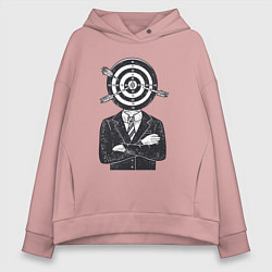 Толстовка оверсайз женская Человек дартс, цвет: пыльно-розовый