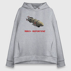 Толстовка оверсайз женская Red Alert: Дирижабль Киров, цвет: меланж