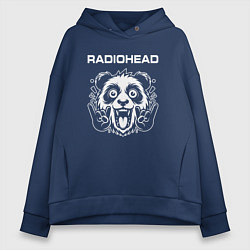 Толстовка оверсайз женская Radiohead rock panda, цвет: тёмно-синий