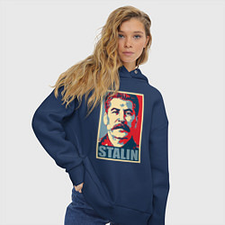 Толстовка оверсайз женская Face Stalin, цвет: тёмно-синий — фото 2