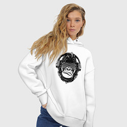 Толстовка оверсайз женская Music gorilla, цвет: белый — фото 2