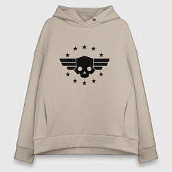 Толстовка оверсайз женская Helldivers 2: Stars Logo, цвет: миндальный