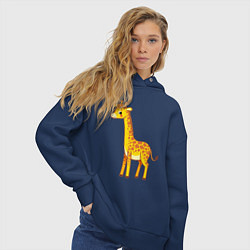 Толстовка оверсайз женская Добрый жираф, цвет: тёмно-синий — фото 2