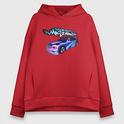 Толстовка оверсайз женская NFS Most Wanted neon bmw, цвет: красный