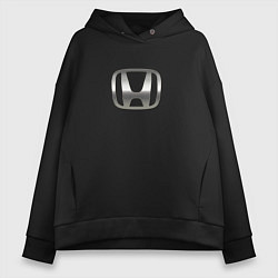 Толстовка оверсайз женская Honda logo auto grey, цвет: черный