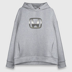 Толстовка оверсайз женская Honda logo auto grey, цвет: меланж