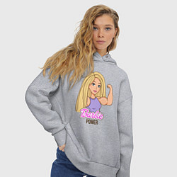 Толстовка оверсайз женская Barbie power, цвет: меланж — фото 2