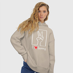 Толстовка оверсайз женская I love bunny, цвет: миндальный — фото 2
