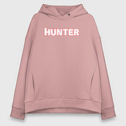 Женское худи оверсайз Hunter Белая надпись Охотник