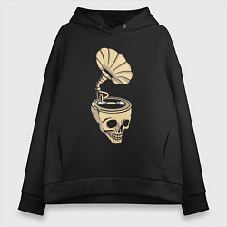 Женское худи оверсайз Skull vinyl