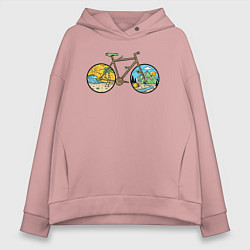 Толстовка оверсайз женская Nature bike, цвет: пыльно-розовый
