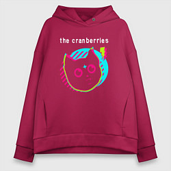 Толстовка оверсайз женская The Cranberries rock star cat, цвет: маджента
