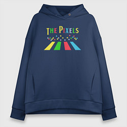 Толстовка оверсайз женская The pixels, цвет: тёмно-синий