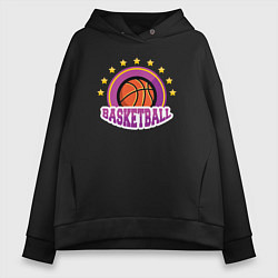 Толстовка оверсайз женская Basket stars, цвет: черный