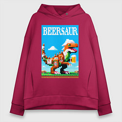 Женское худи оверсайз Beersaur - pixel art