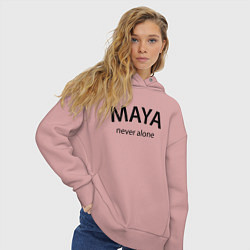 Толстовка оверсайз женская Maya never alone- motto, цвет: пыльно-розовый — фото 2