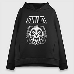 Толстовка оверсайз женская Sum41 rock panda, цвет: черный
