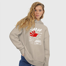 Толстовка оверсайз женская Jupan street life mitsubishi lancer, цвет: миндальный — фото 2