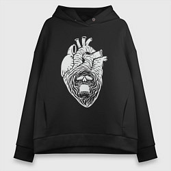 Толстовка оверсайз женская Dead heart, цвет: черный
