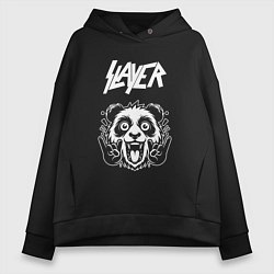 Толстовка оверсайз женская Slayer rock panda, цвет: черный