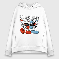 Женское худи оверсайз Cuphead and Mugman