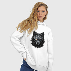 Толстовка оверсайз женская Графитовый волк, цвет: белый — фото 2