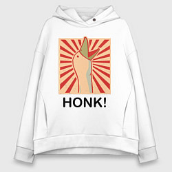 Толстовка оверсайз женская Гусь honk, цвет: белый