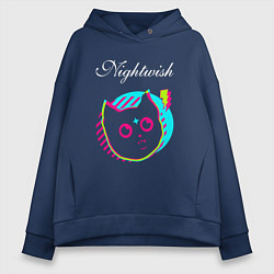 Женское худи оверсайз Nightwish rock star cat