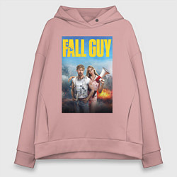 Толстовка оверсайз женская Ryan Gosling and Emily Blunt the fall guy, цвет: пыльно-розовый