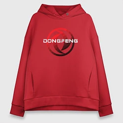 Толстовка оверсайз женская Dongfeng - logo, цвет: красный