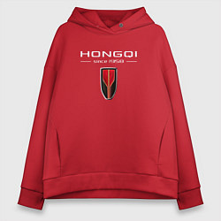 Толстовка оверсайз женская Hongqi - logo, цвет: красный
