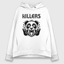 Толстовка оверсайз женская The Killers - rock panda, цвет: белый