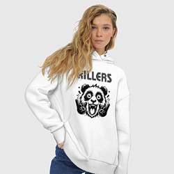 Толстовка оверсайз женская The Killers - rock panda, цвет: белый — фото 2