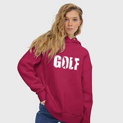 Толстовка оверсайз женская Гольф арт, цвет: маджента — фото 2