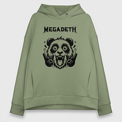 Толстовка оверсайз женская Megadeth - rock panda, цвет: авокадо