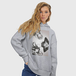 Толстовка оверсайз женская Бездомный бог Хиёри Ики, цвет: меланж — фото 2