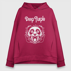 Толстовка оверсайз женская Deep Purple rock panda, цвет: маджента