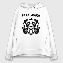 Толстовка оверсайз женская Papa Roach - rock panda, цвет: белый