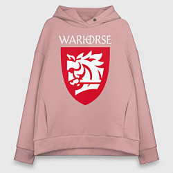 Толстовка оверсайз женская Warhorse logo, цвет: пыльно-розовый