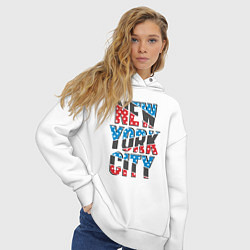 Толстовка оверсайз женская Америка Нью-Йорк, цвет: белый — фото 2