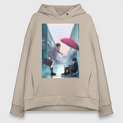 Толстовка оверсайз женская Хиёри Ики Ято, цвет: миндальный