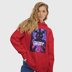 Толстовка оверсайз женская Freddy - мишка Фредди, цвет: красный — фото 2