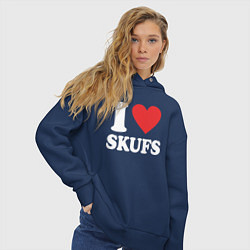 Толстовка оверсайз женская I love - skufs, цвет: тёмно-синий — фото 2