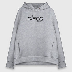 Толстовка оверсайз женская Disco star in black, цвет: меланж