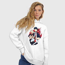 Толстовка оверсайз женская Мэш Бёрндэд маг, цвет: белый — фото 2