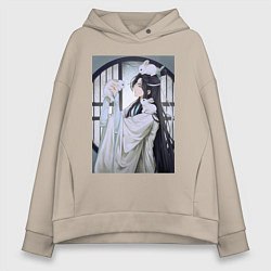 Толстовка оверсайз женская Ванцзи Лань кролики, цвет: миндальный