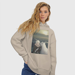 Толстовка оверсайз женская Для тебя Бессмертный Фуши, цвет: миндальный — фото 2