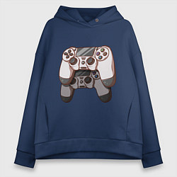 Толстовка оверсайз женская Dualshock 4, цвет: тёмно-синий